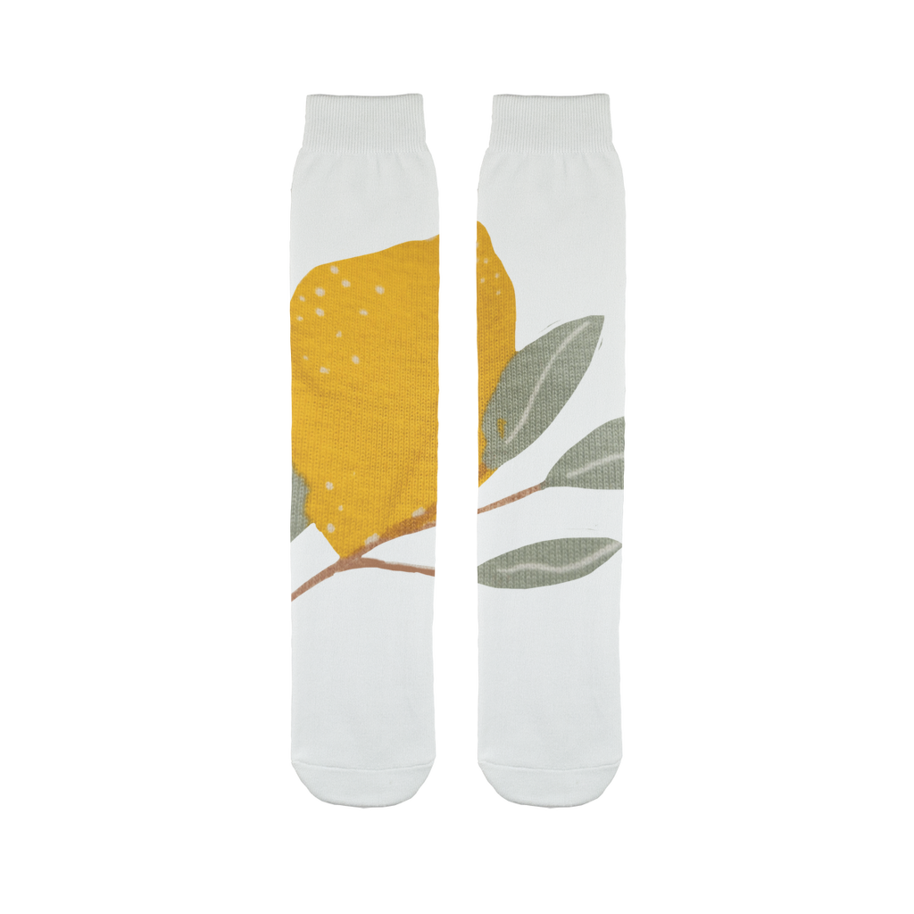 Lemon and Leaves Sublimation Tube Sock