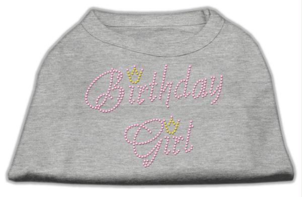 Mirage Pet Products 52-11 XXXLGY Birthday Girl Rhinestone Shirt Grey X