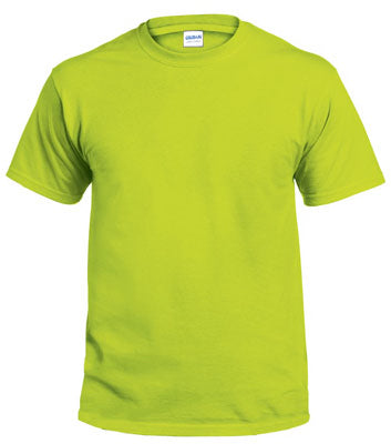 Gildan G2000GREEN-XL Adult Short Sleeve Non-Pocket Tee Shirt- Safety G