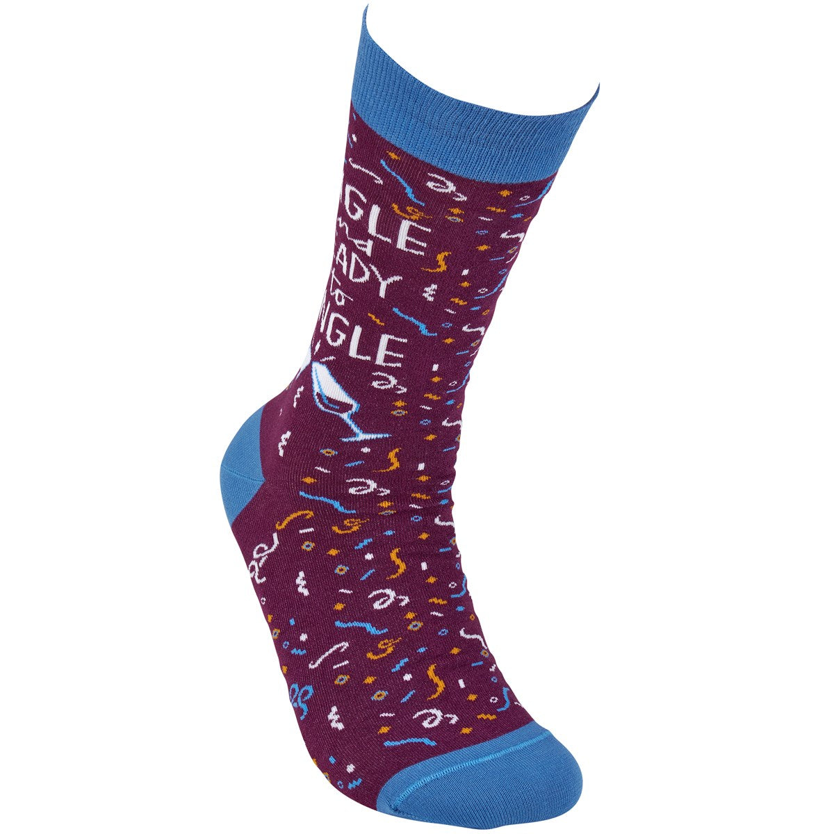 Single and Ready To Mingle Socks | Wine and Confetti Illustration |