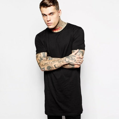 2022 Brand New Clothing Mens Black Mens Long T Shirt Tops Hip Hop Man