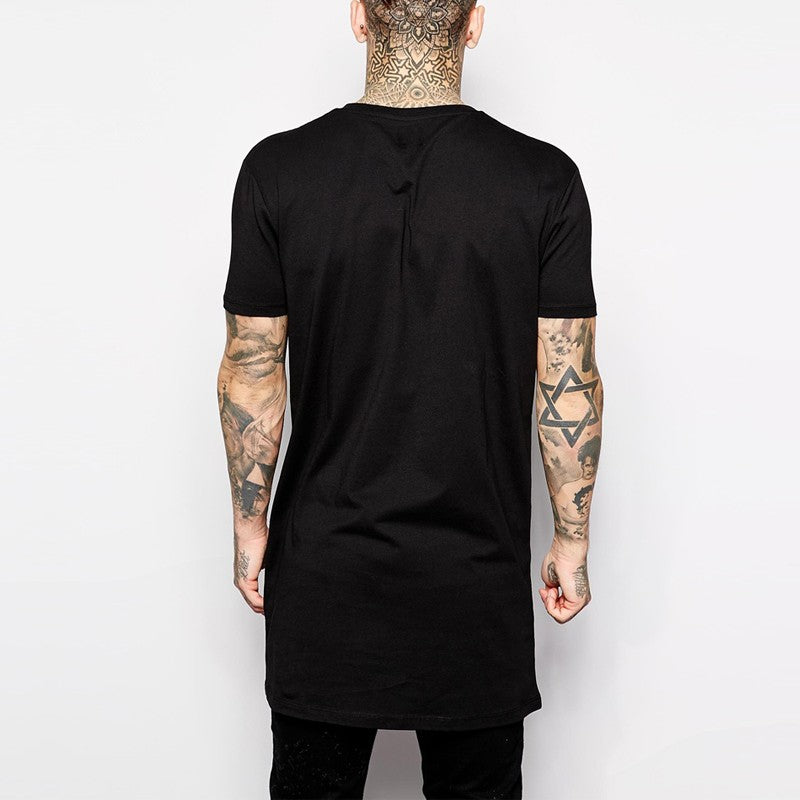 2022 Brand New Clothing Mens Black Mens Long T Shirt Tops Hip Hop Man