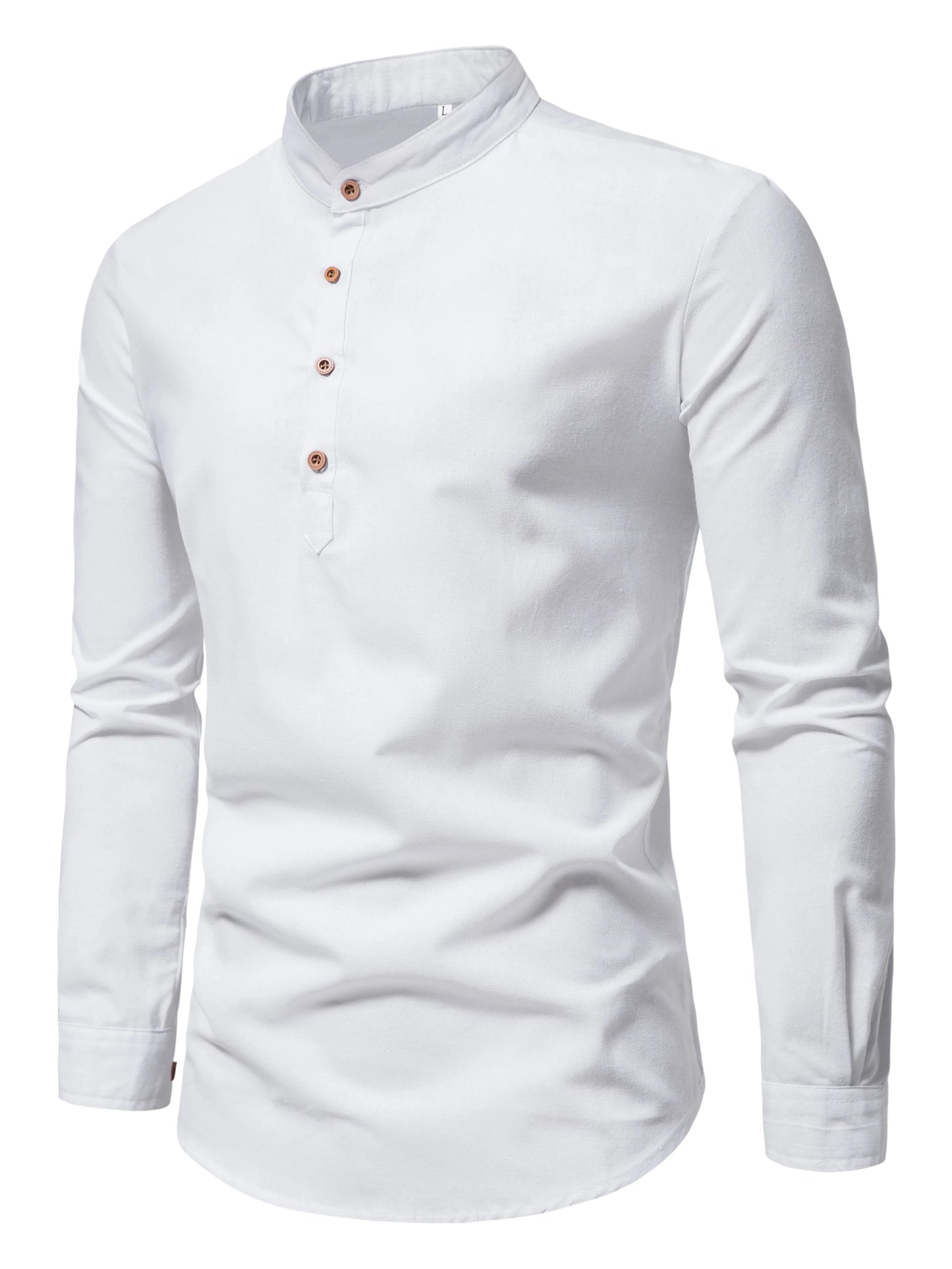 Spring and autumn men's pure cotton solid color shirts, elegant