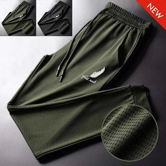 Men's Summer Ice Silk Pants Mesh Breathable Casual Thin Quick Dry