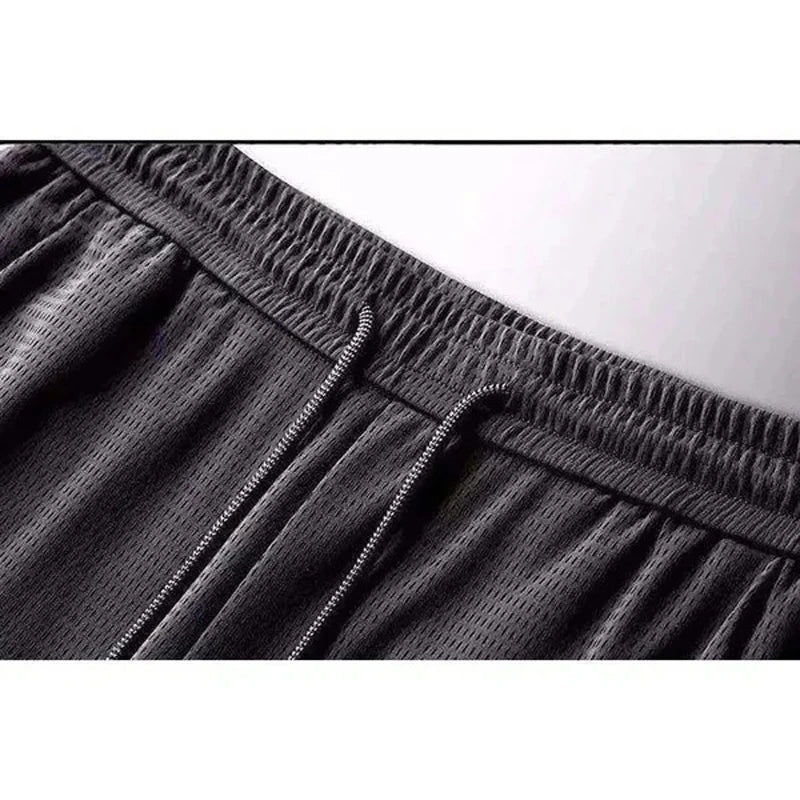 Men's Summer Ice Silk Pants Mesh Breathable Casual Thin Quick Dry