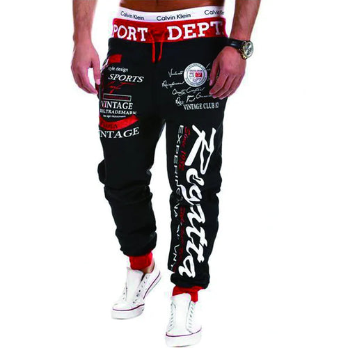 Men's Sweatpants Joggers Trousers Elastic Waist Letter Graphic Prints