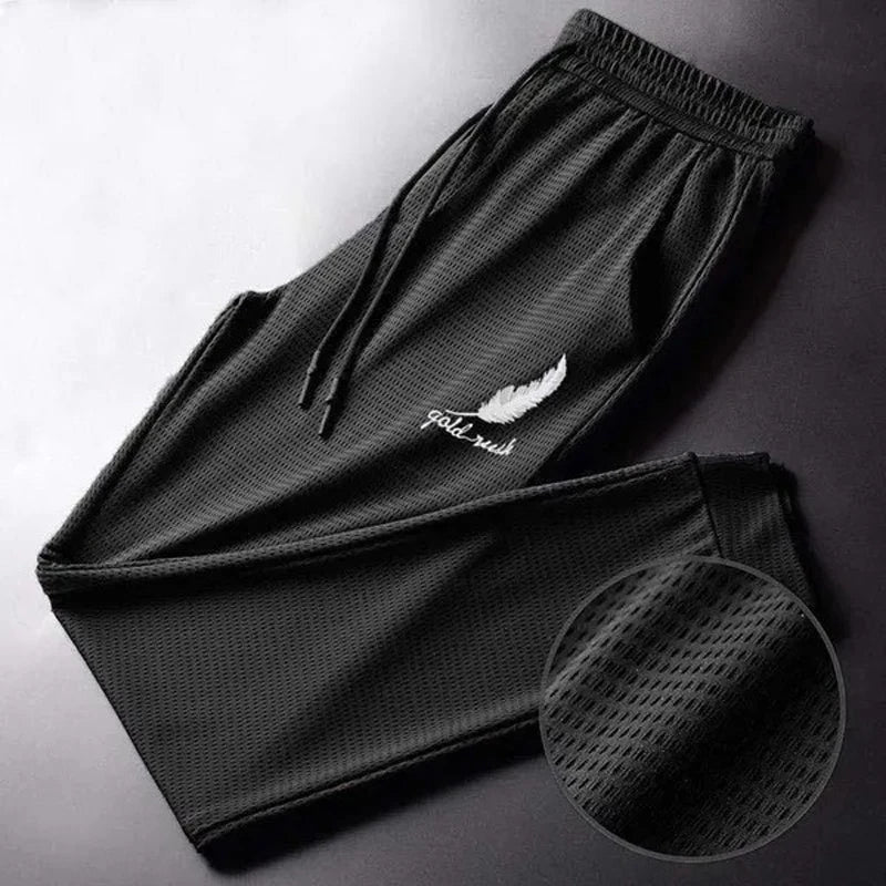 Men's Summer Ice Silk Pants Mesh Breathable Casual Thin Quick Dry