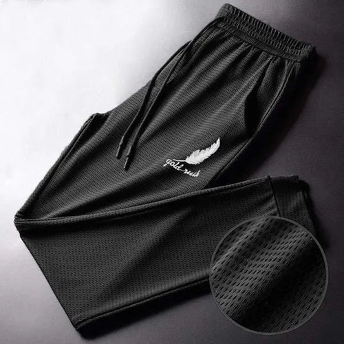 Men's Summer Ice Silk Pants Mesh Breathable Casual Thin Quick Dry