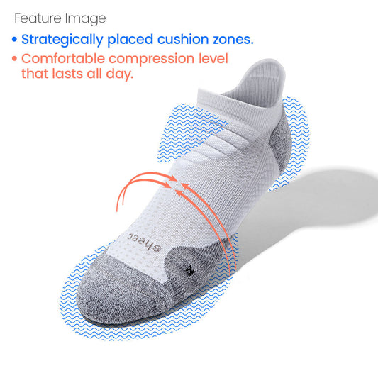 ComFits Compression Aqua-X AeroDri No Show Blister Tab Socks | CHALK