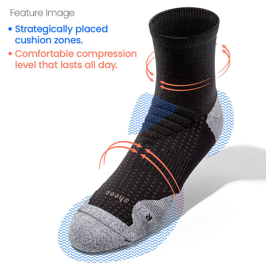 ComFits Compression Aqua-X AeroDri Quarter Socks | BLACK