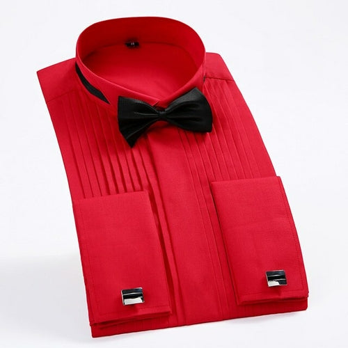 Classic Winged Collar Dress Shirt Men's Wingtip Tuxedo Formal Shirts