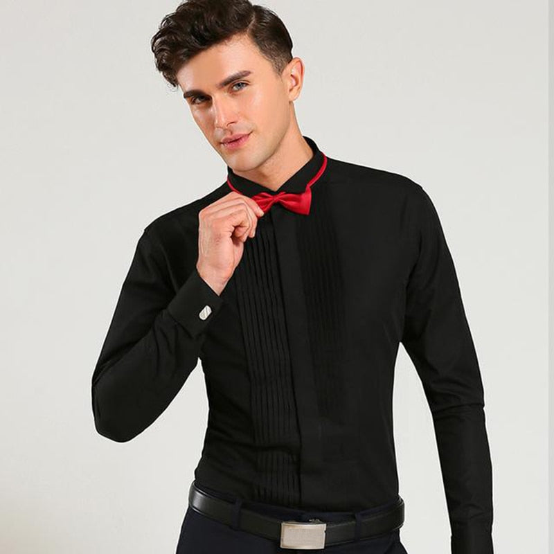 Classic Winged Collar Dress Shirt Men's Wingtip Tuxedo Formal Shirts