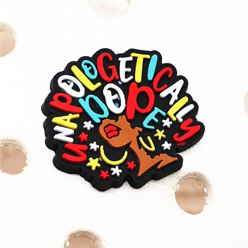Fashion 1pcs Black Educated Queen Pvc Shoe Charms Accessories Lucky