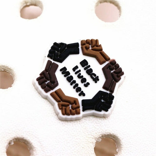 Fashion 1pcs Black Educated Queen Pvc Shoe Charms Accessories Lucky