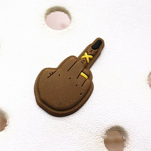 Fashion 1pcs Black Educated Queen Pvc Shoe Charms Accessories Lucky