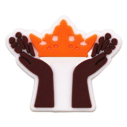 Fashion 1pcs Black Educated Queen Pvc Shoe Charms Accessories Lucky