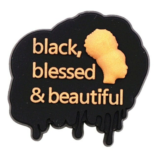 Fashion 1pcs Black Educated Queen Pvc Shoe Charms Accessories Lucky