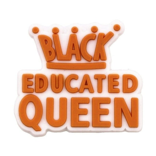 Fashion 1pcs Black Educated Queen Pvc Shoe Charms Accessories Lucky