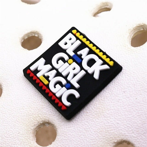 Fashion 1pcs Black Educated Queen Pvc Shoe Charms Accessories Lucky