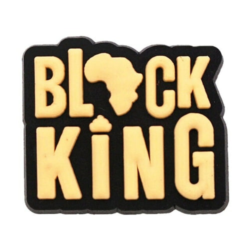 Fashion 1pcs Black Educated Queen Pvc Shoe Charms Accessories Lucky