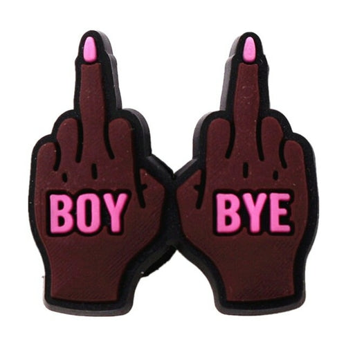 Fashion 1pcs Black Educated Queen Pvc Shoe Charms Accessories Lucky