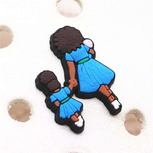 Fashion 1pcs Black Educated Queen Pvc Shoe Charms Accessories Lucky