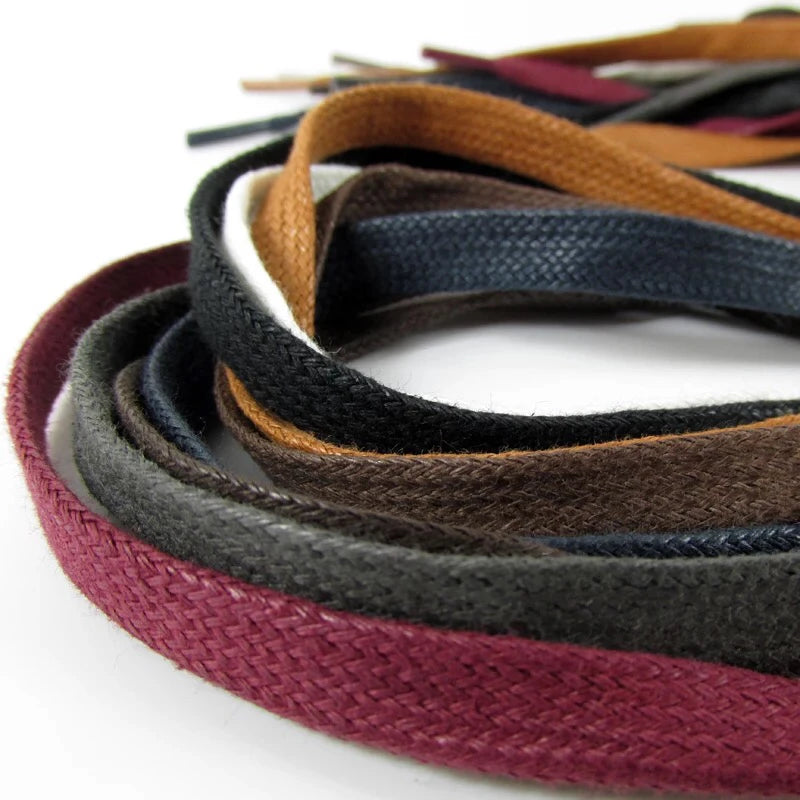 1Pair Waxed Flat Shoelaces Leather Waterproof Casual Shoes Laces