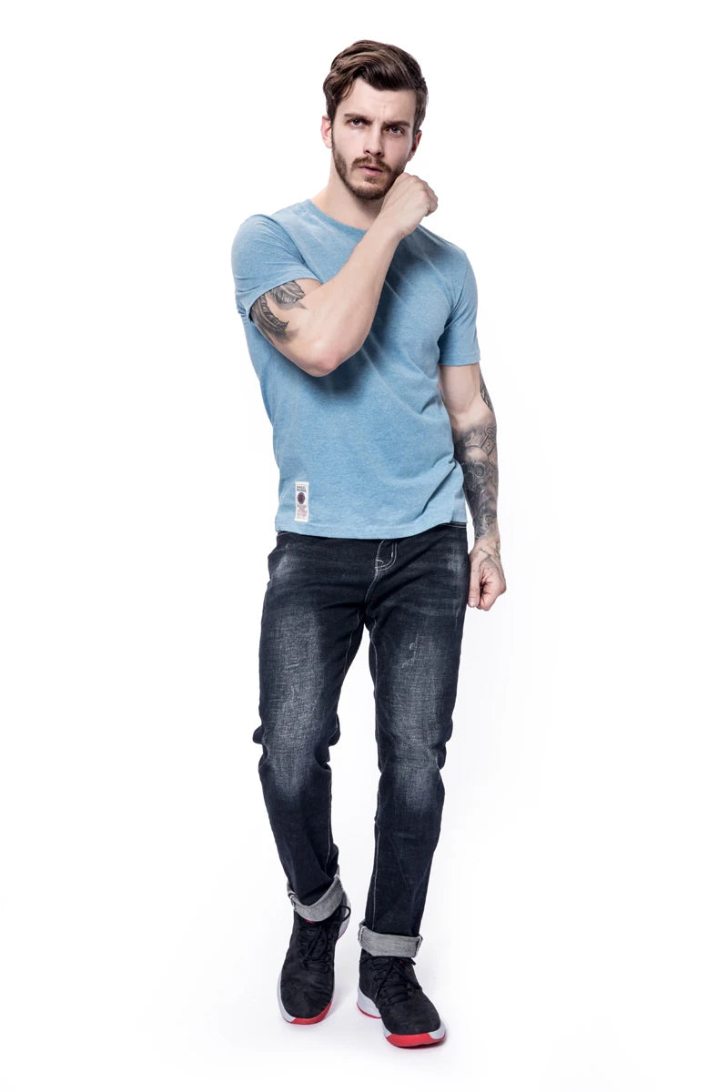New Summer Men's t-shirt Cotton Solid T shirt Men Causal O-neck Basic