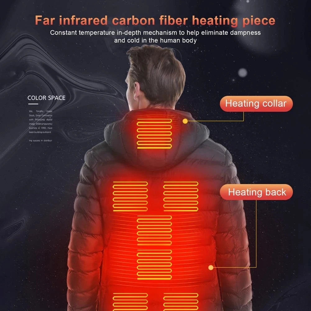 Men Heated Jacket USB Winter Outdoor Electric Heating male bobojaco