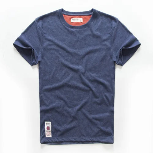 New Summer Men's t-shirt Cotton Solid T shirt Men Causal O-neck Basic