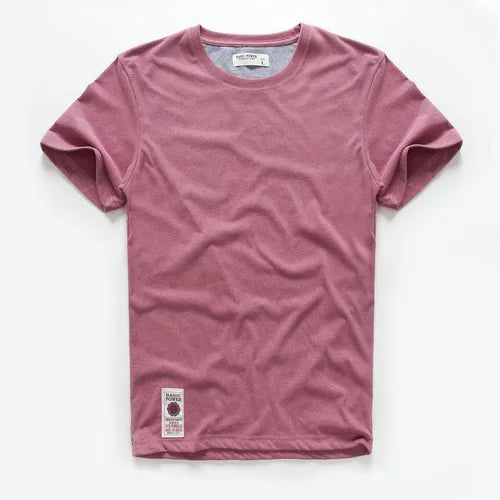 New Summer Men's t-shirt Cotton Solid T shirt Men Causal O-neck Basic