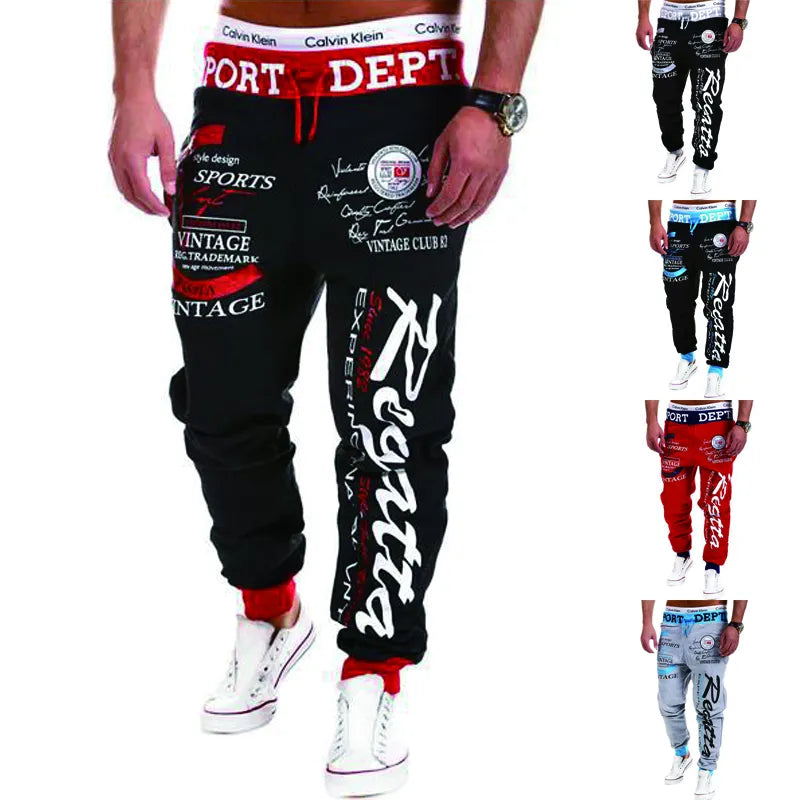 Men's Sweatpants Joggers Trousers Elastic Waist Letter Graphic Prints