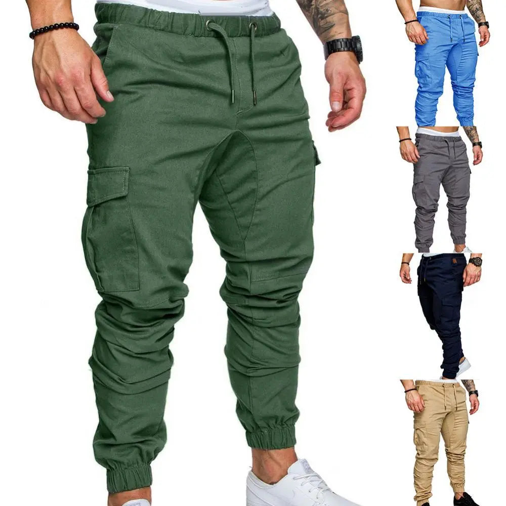 50%HOT2022 New Men's Casual Jogging Pants Solid Color Pocket Pants