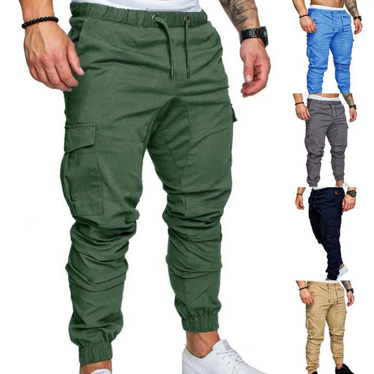 50%HOT2022 New Men's Casual Jogging Pants Solid Color Pocket Pants
