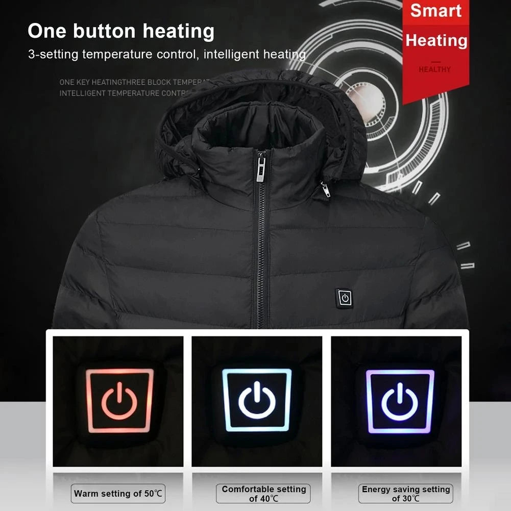 Men Heated Jacket USB Winter Outdoor Electric Heating male bobojaco