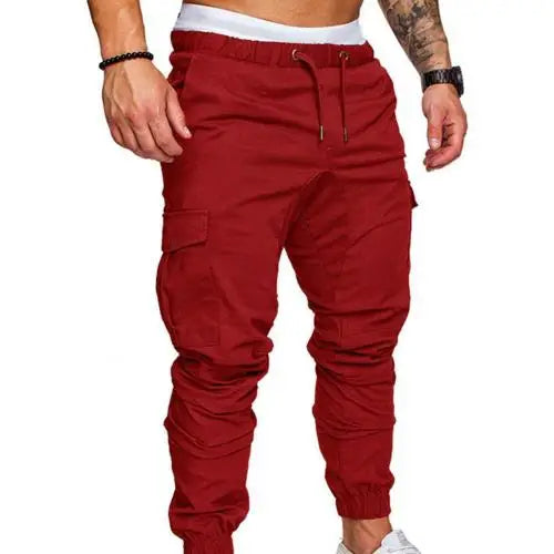 50%HOT2022 New Men's Casual Jogging Pants Solid Color Pocket Pants