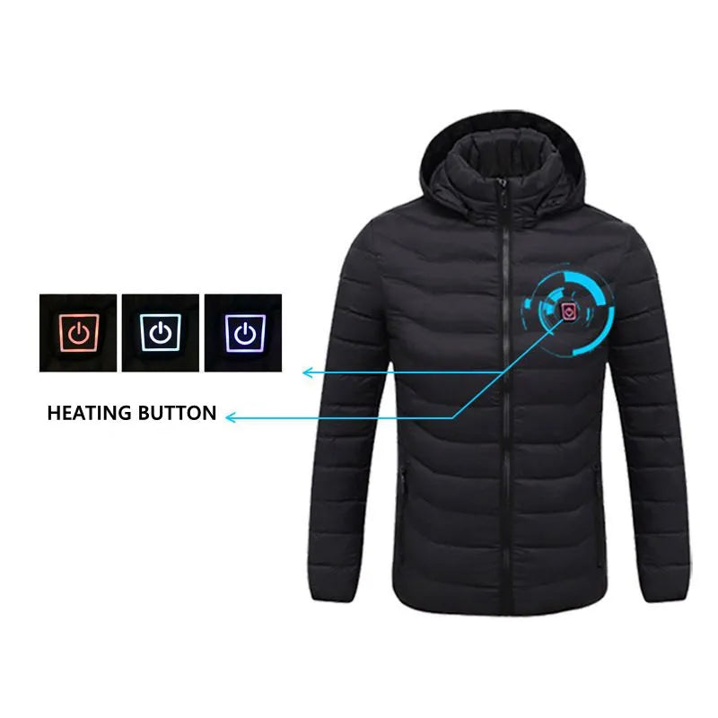 2021 NWE Men Winter Warm USB Heating Jackets Smart Thermostat Pure