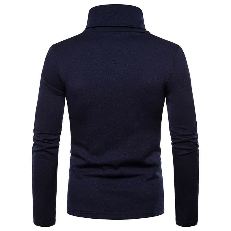 Autumn Winter Mens Turtleneck Sweaters Casual Thermal Long Sleeve Slim
