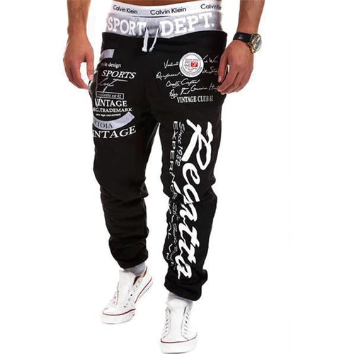 Men's Sweatpants Joggers Trousers Elastic Waist Letter Graphic Prints