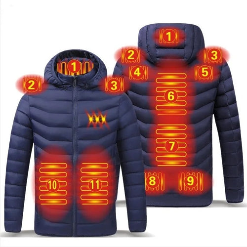 2021 NWE Men Winter Warm USB Heating Jackets Smart Thermostat Pure