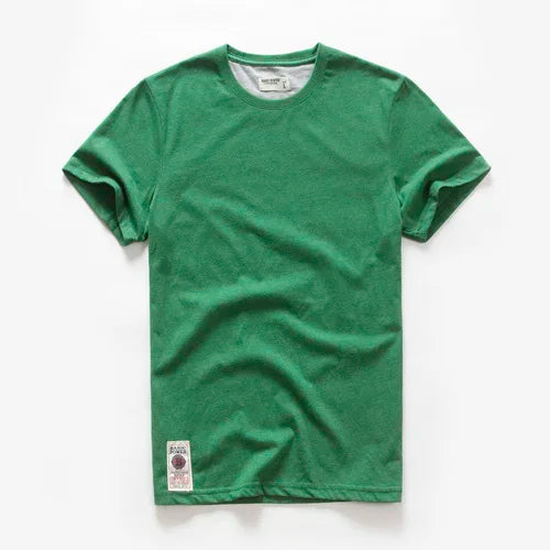 New Summer Men's t-shirt Cotton Solid T shirt Men Causal O-neck Basic