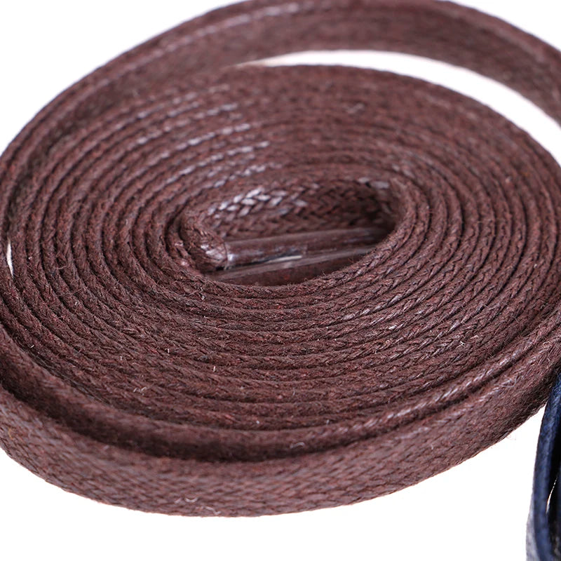 1Pair Waxed Flat Shoelaces Leather Waterproof Casual Shoes Laces
