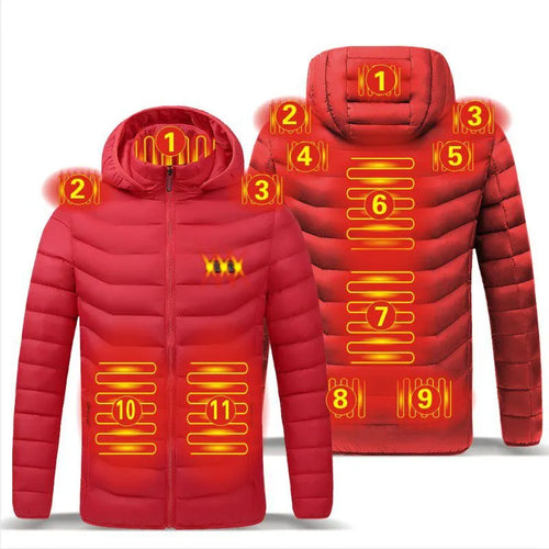 2021 NWE Men Winter Warm USB Heating Jackets Smart Thermostat Pure