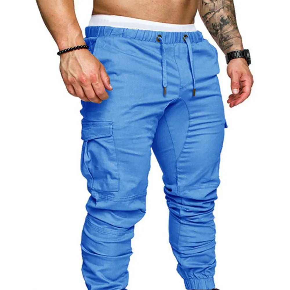 50%HOT2022 New Men's Casual Jogging Pants Solid Color Pocket Pants