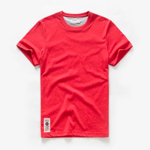 New Summer Men's t-shirt Cotton Solid T shirt Men Causal O-neck Basic