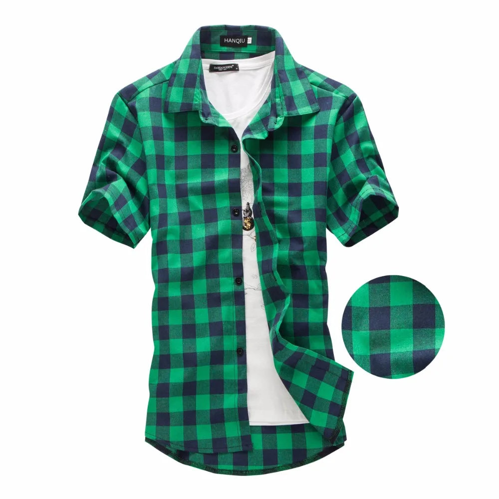 Red And Black Plaid Shirt Men Shirts 2024 New Summer Fashion Chemise