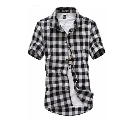 Red And Black Plaid Shirt Men Shirts 2024 New Summer Fashion Chemise