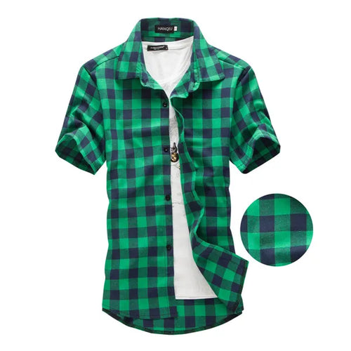 Red And Black Plaid Shirt Men Shirts 2024 New Summer Fashion Chemise
