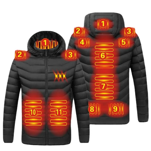 2021 NWE Men Winter Warm USB Heating Jackets Smart Thermostat Pure
