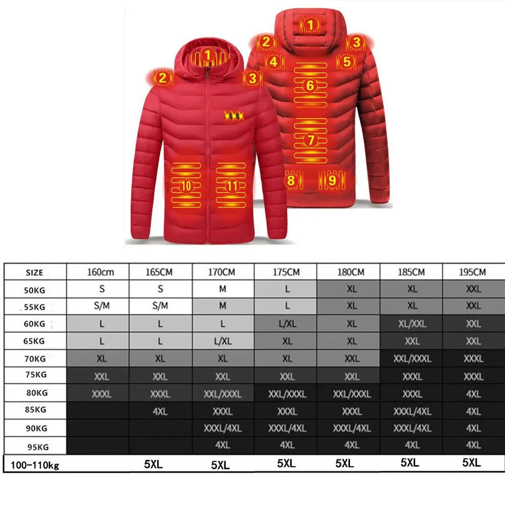 2021 NWE Men Winter Warm USB Heating Jackets Smart Thermostat Pure